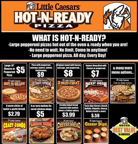 little caesars pizza rice lake menu|More.